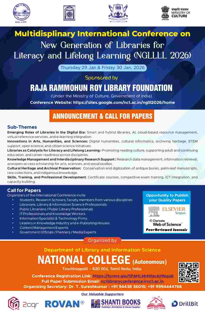 New Generation of Libraries for Literacy and Lifelong Learning (NGLLLL 2026)