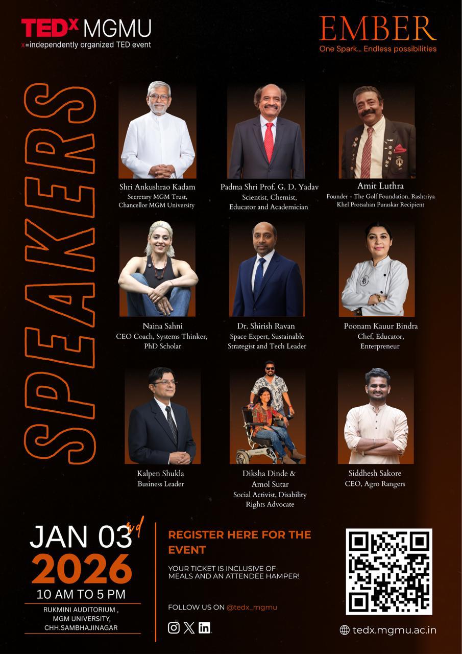 MGMU TEDx EMBER One Speak... Endless Possibilities