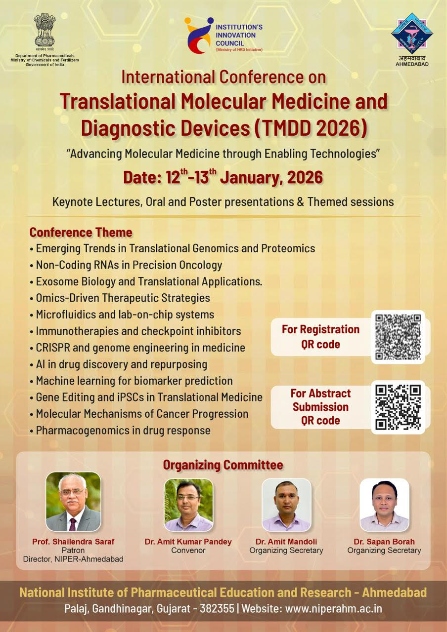International Conference for Translational Molecular Medicine and Diagnostic Devices (ICTMDD 2026)