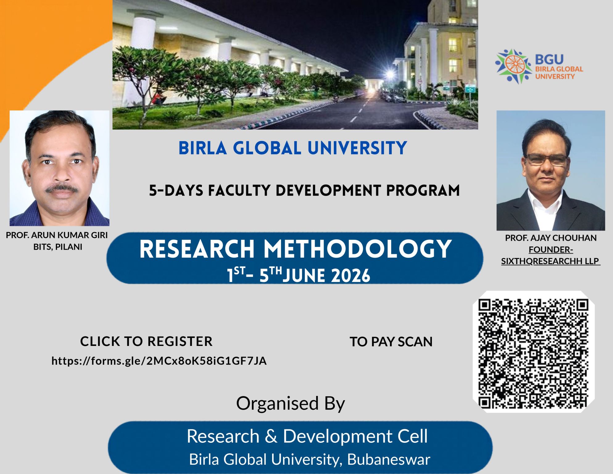 FIVE-DAYS FACULTY DEVELOPMENT PROGRAM  ON RESEARCH METHODOLOGY