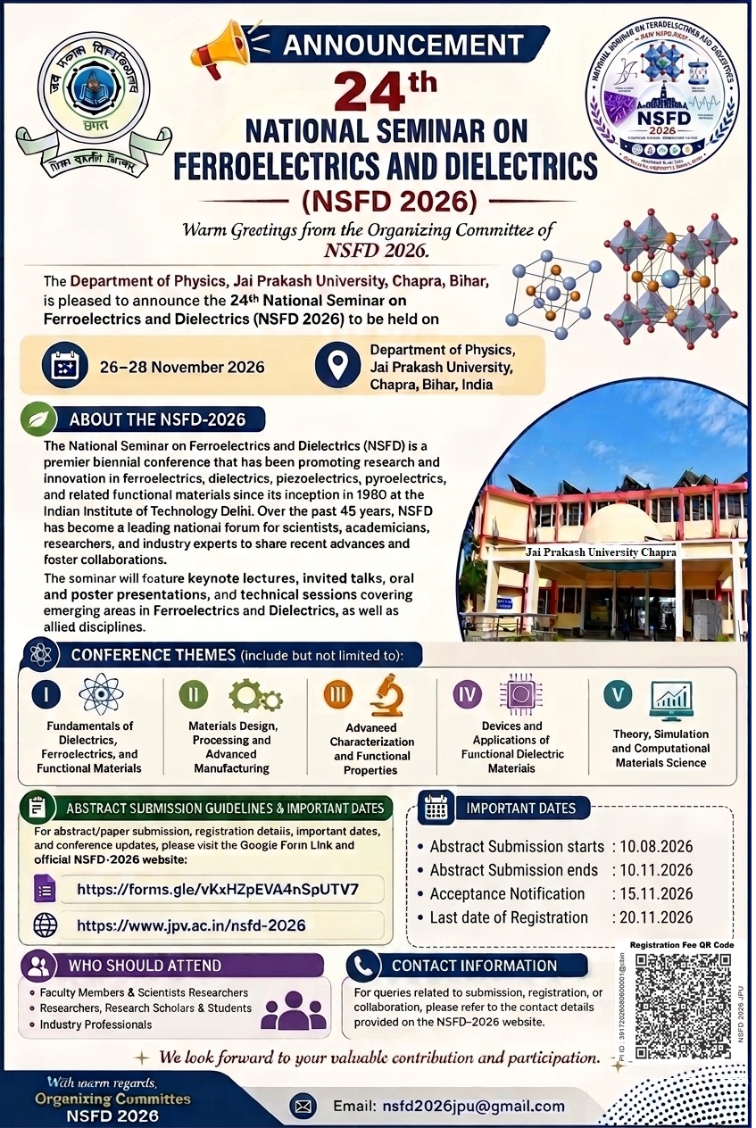 24th National Seminar on Ferroelectrics and Dielectrics (NSFD 2026)